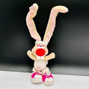 Vintage Applause Jackson Bunny Rabbit 9” Plush 1986 Tennis Shoes Wire Ears